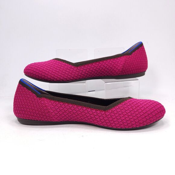 Rothys Casual Slip On Pointed Toe Ballet Flat Womens Size 9.5 Magenta - Picture 5 of 9